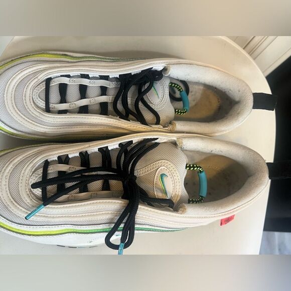 Nike Air Max 97 WW Men\'s Size 10.5 White/Blue Fury-Volt-Black CZ5607 100 RARE! main image 10